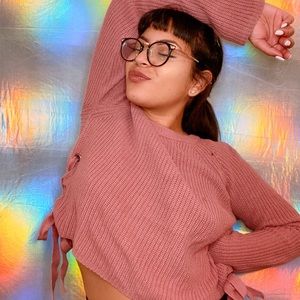 Mauve Pink Knit Top 🎀